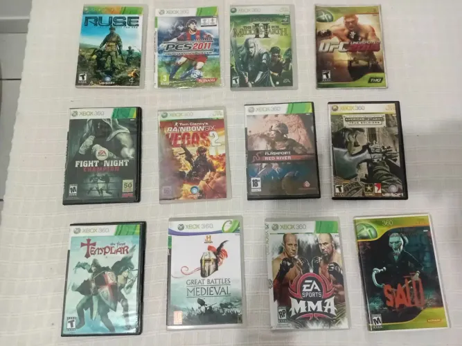 Lote de jogos xbox 360 usado funcionando paralelo