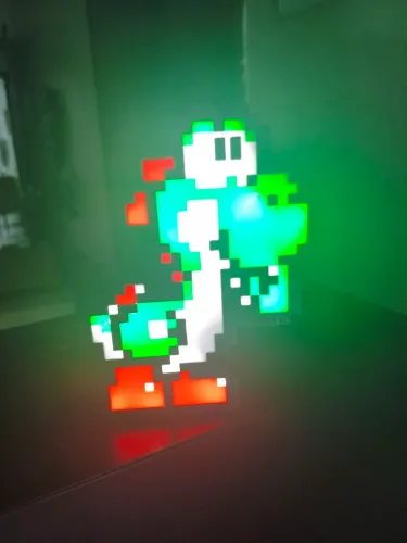 Luminária pixel art Yoshi