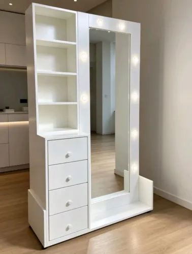Closet Completo com Espelho Iluminado Elegância e Organização