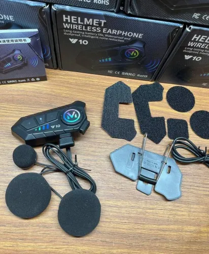 Intercomunicador Bluetooth Para Capacete Moto - Comunicação Sem Fio, Música e Chamadas