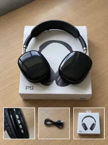 Headphone/Fone de Ouvido Bluetooth P9 Preto - Novo Lacrado