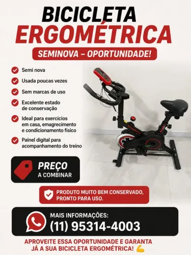 Bicicleta ergométrica semi nova