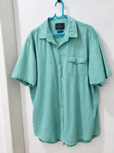 Camisa Masculina Manga Curta Marfinno Verde Menta Tamanho G