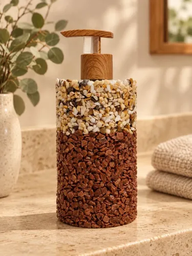 Saboneteira de pedras decoração lavabo recipiente 250ml