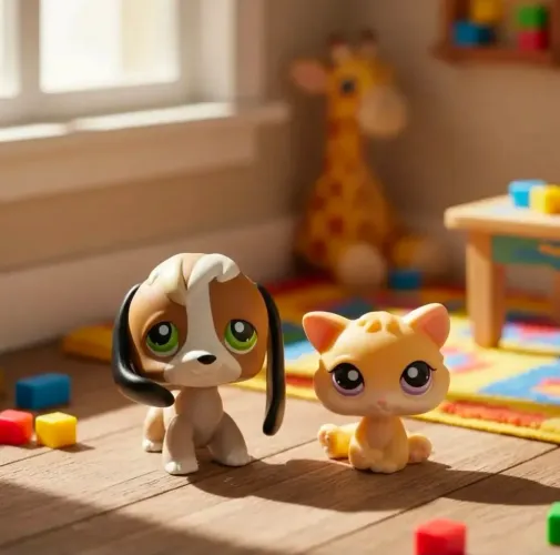 Littlest Pet Shop LPS Beagle #113 e Gatinho #114 - Pet Pairs (Casadinhos)