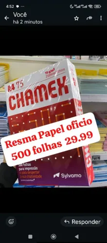 Resma de papel ofício 500 folhas