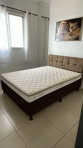 Cama Box Casal com Cabeceira Estofada