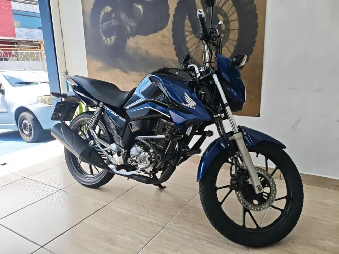 HONDA CG TITAN 160 2024 - AZUL - TODA CROMADA