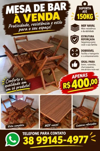 Mesa bar mdf 150kg