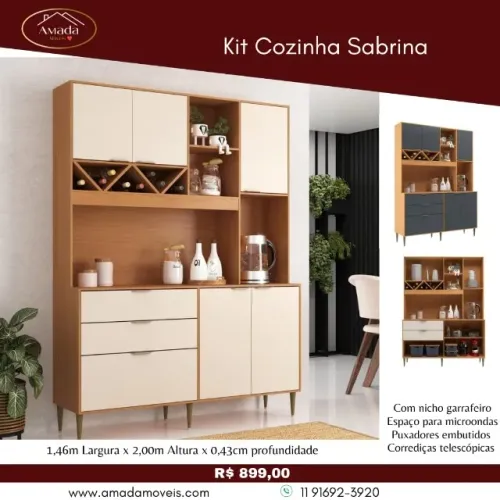 Kit Cozinha Sabrina, a pronta entrega 
