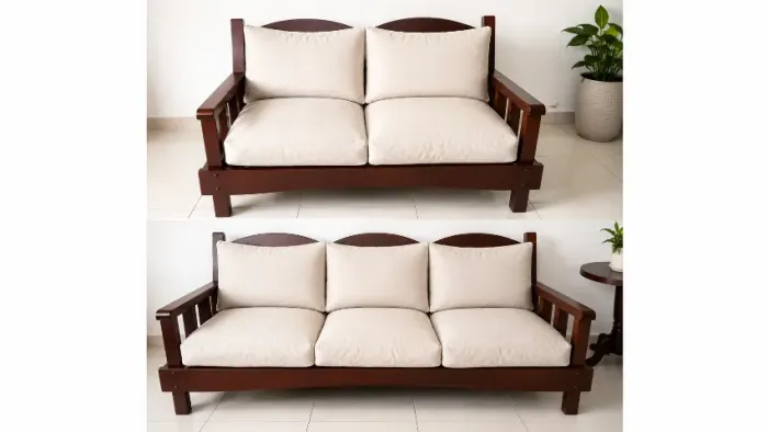 Conjunto de Sofás de Madeira