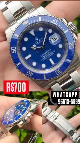 Relógio ROLEX SUBMARINER AUTOMÁTICO MOSTRADOR AZUL
