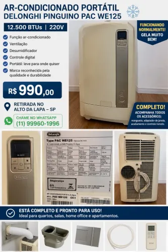 AR-CONDICIONADO PORTÁTIL DELONGHI PINGUINO PAC WE125