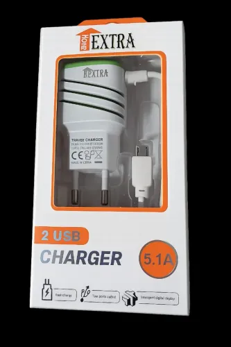KIT 10 CARREGADORES CELULAR MICRO C/ 2 USB V8 5,1 CHARGER