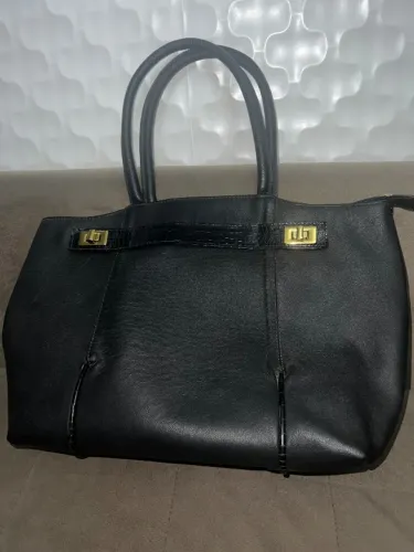 Bolsa couro legítimo Andrea Vinci preta - impecável