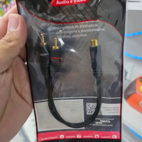 Cabo Adaptador P2 Stéreo X 2 Rca Jack Fêmea Áudio Som Mesa Estúdio Gravação Ao Vivo Palco