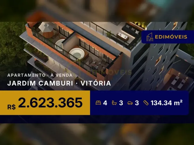Viva o luxo em Jardim Camburi: Apartamento 4 suítes com vista privilegiada