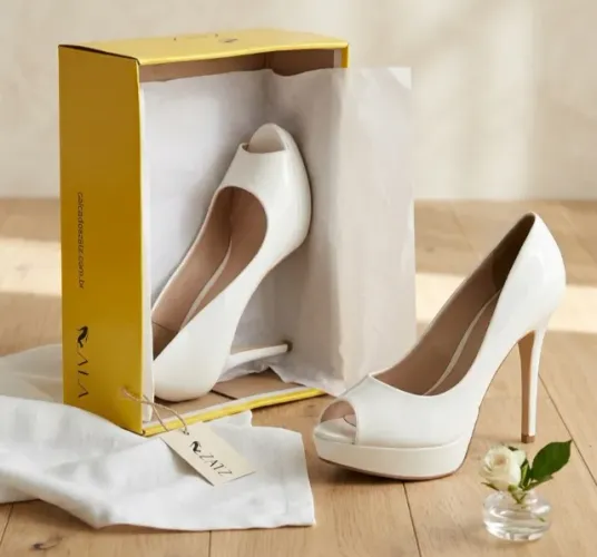 Sapato Peep Toe Zatz Branco - NOVO (Nunca Usado) - Tam. 38