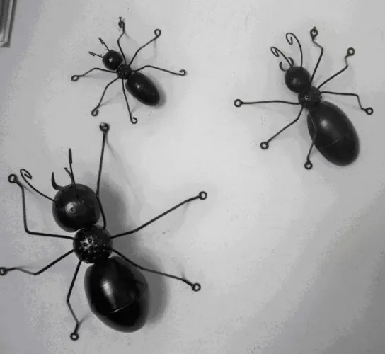 Trio de formigas em ferro com 15/20 e 30cm