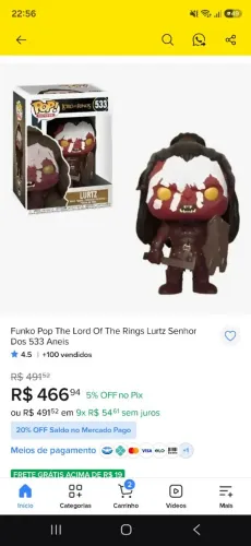 Funko Pop senhor dos anéis Lurtz