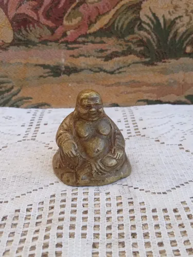 Escultura Buda em bronze maciço 
