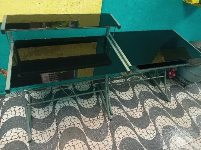 2 MESAS ESCRITORIO VIDRO