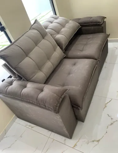 Sofá Retrátil Veludo Molas Ensacadas NOVO ENTREGA HOJE