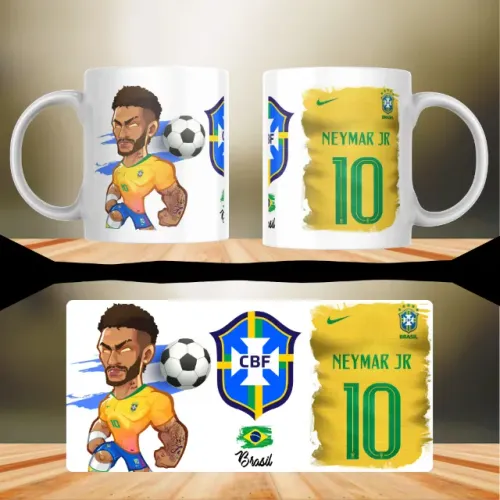 Caneca Neymar Jr 10 Brasil Seleção Brasileira Futebol