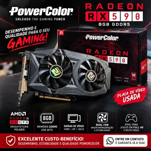 PLACA DE VÍDEO POWER COLOR RX 590 8GB