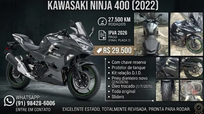 Ninja 400 2022 somente venda