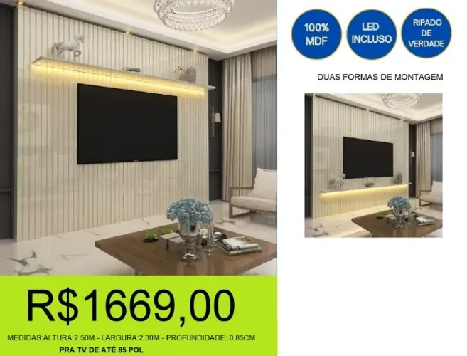 Painel ripado 100% MDF - OFERTA IMPERDÍVEL