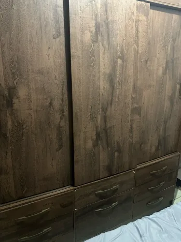 Guarda roupa casal 3 portas correr 7 gavetas