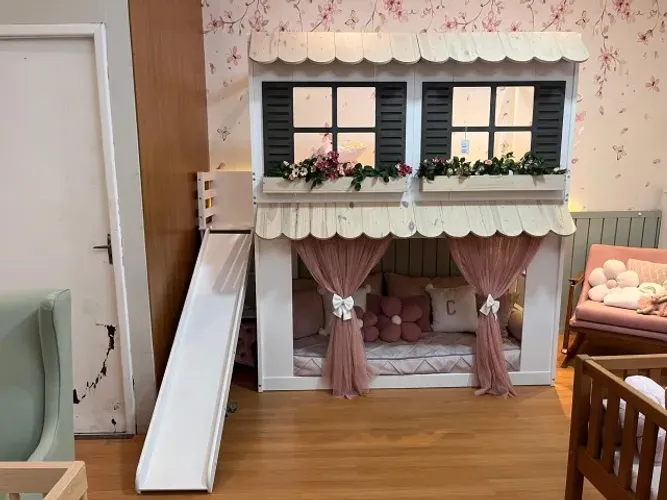 Cama Casinha/Cabana Infantil de Madeira Maciça
