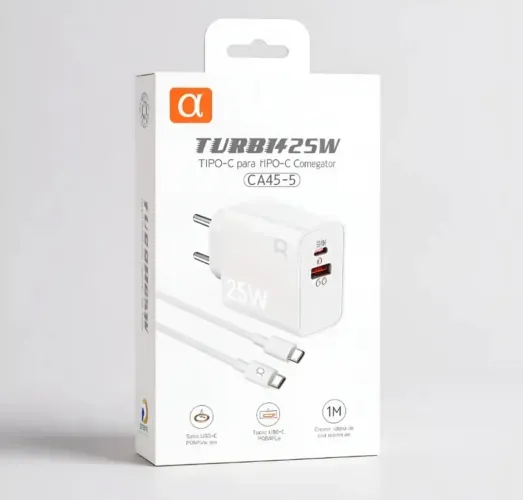 Carregador turbo tipo c tipo c USB 25w original