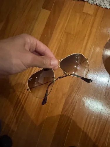 Ray-Ban Aviador Dourado e Marrom Original