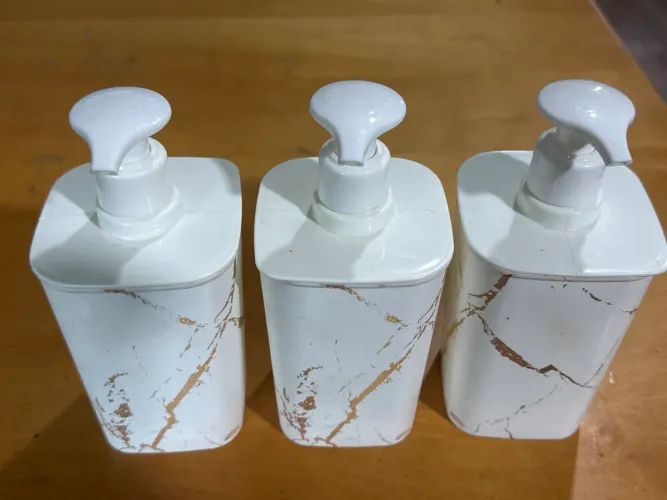 Dispenser Porta Sabonete Liquido Make 420ml Mármore Plasútil