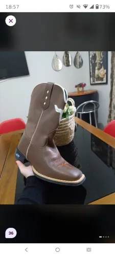 Bota Texana unissex marrom 36
