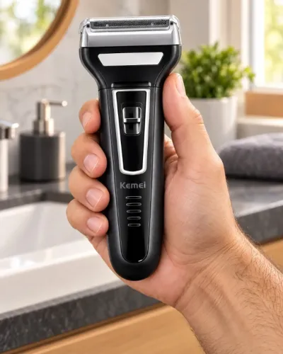 Aparador de Barba e Pelos Kemei KM6558 3 em 1 Bivolt