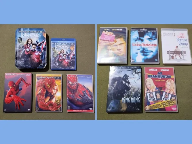 Conjunto com 9 filmes DVD e Blu-ray