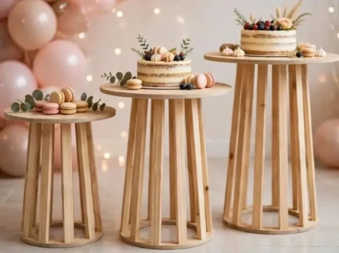 Mesas rústicas e decorativas para eventos e festas