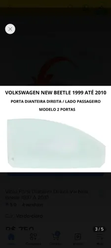 Vidro porta direita VW New Beetle
