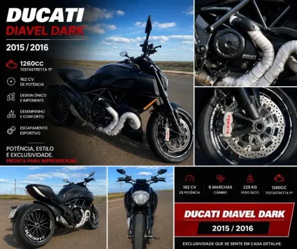 DUCATI DIAVEL DARK (2015/2016) ? APENAS 16.500KM
