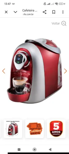 Vendo Cafeteira Espresso Modo Vermelha Automática - TRES 3 Corações