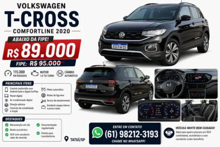 Volkswagen T-Cross Comfortline 1.0 TSI Flex 5P Aut. 2020