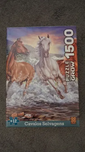 Quebra cabeça grow 1500 peças cavalos