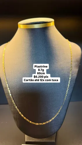 Piastrine 8.7g ouro 18k garantia vitalícia