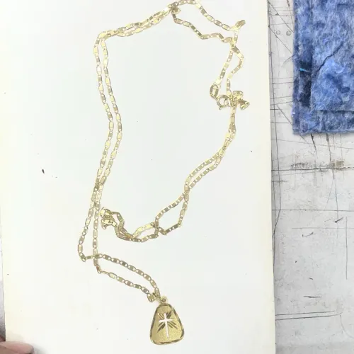 Cordao piastrine de ouro