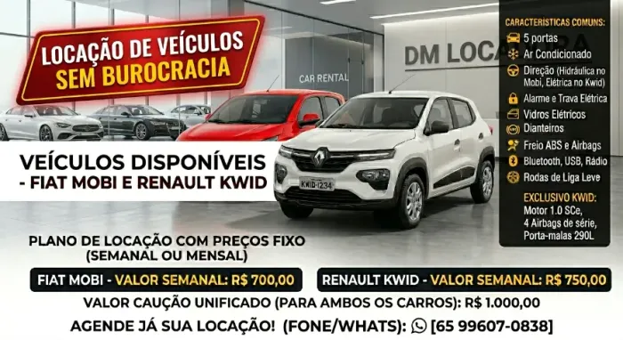 LOAÇÃO DE VEÍCULOS - UBER E PARTICULAR