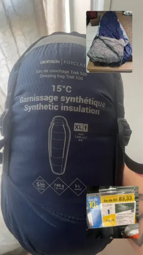 Saco de dormir trek 500 - Forclaz - Decathlon/ Tamanho XL