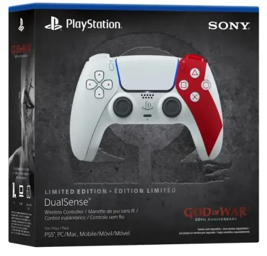 Controle Ps5 Sony Dualsense Edição Limitada God Of War Branco